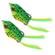 Simulated Frogs Fishing Lures With Hook Topwater Soft Baits 2 Pieces Crankbait Tackle Soft Tube Lures