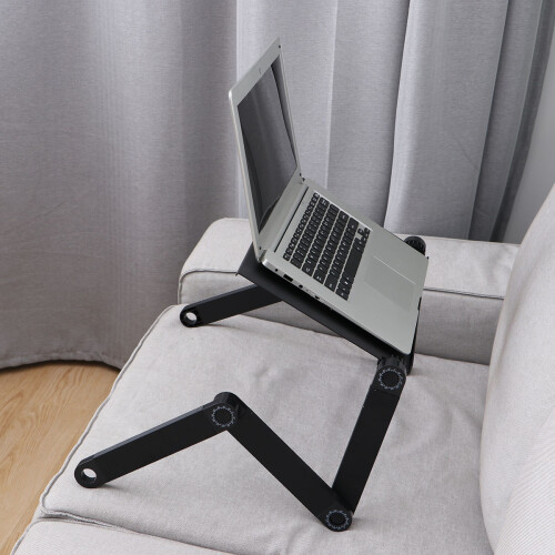 inklapbare bedtafel voor computer en ontbijt, zwart 2