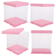 4Stk Kuchenverpackungsbox Transparenter Kuchenbehälter