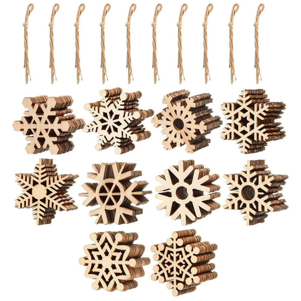 100 Sztuk Puste Wisiorki Choinkowe KształT PłAtka ŚNiegu Do Malowania-image