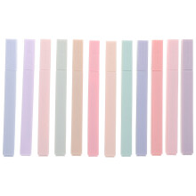 12 pastellfarbene Highlighter mit Keilspitze für Schule, Büro, Planer