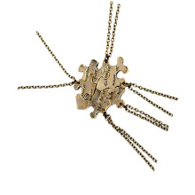 5-teiliges -set mit puzzelelf-anhänger, goldene