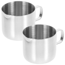 2 stück edelstahl milchschäumerbecher 30 ml für kaffee und saucen