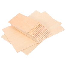 14 Teile Bastelholzplatten Pappelholz Beige