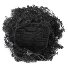 realistische kurzperücke aus kunsthaar, afro-volltoupet, schwarz