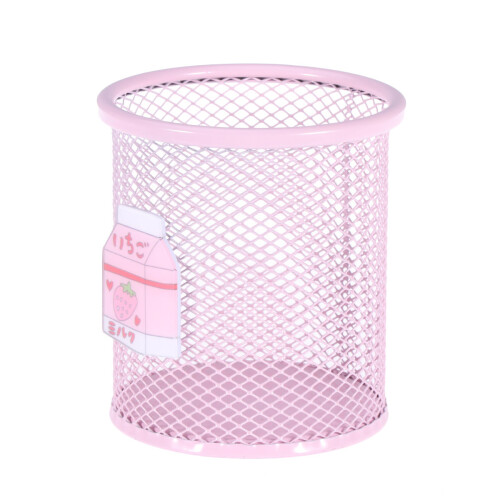Runder Desktopmüllbehälter Mini Stiftehalter Pink