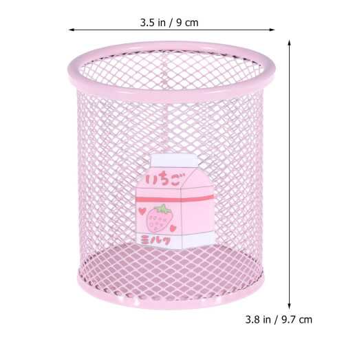 Runder Desktopmüllbehälter Mini Stiftehalter Pink 2