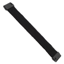 1Stk Geflochtenes Schwarz Nylon Ersatzband Flexibel Atmungsaktiv Uhr