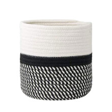 Cotton Storage Basket Handmade Braided Wide Mouth Round 20cm Type 2 Sundries Toiletries Container