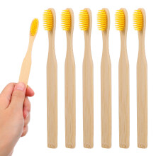 8 bambuszahnbürste naturholz mit borsten, umweltfreundlich