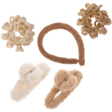 5Stk Plüsch Haargummi & Haarspange Set Grün Für Frauen Komfortabel