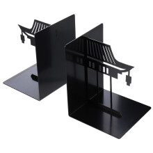 1 Pair Of Practical Metal Bookends Chinese Style Bookshelf Book Stands