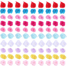 250Stk Bunte Satinband Blumen DIY Handgemachte Blumen Für Dekoration