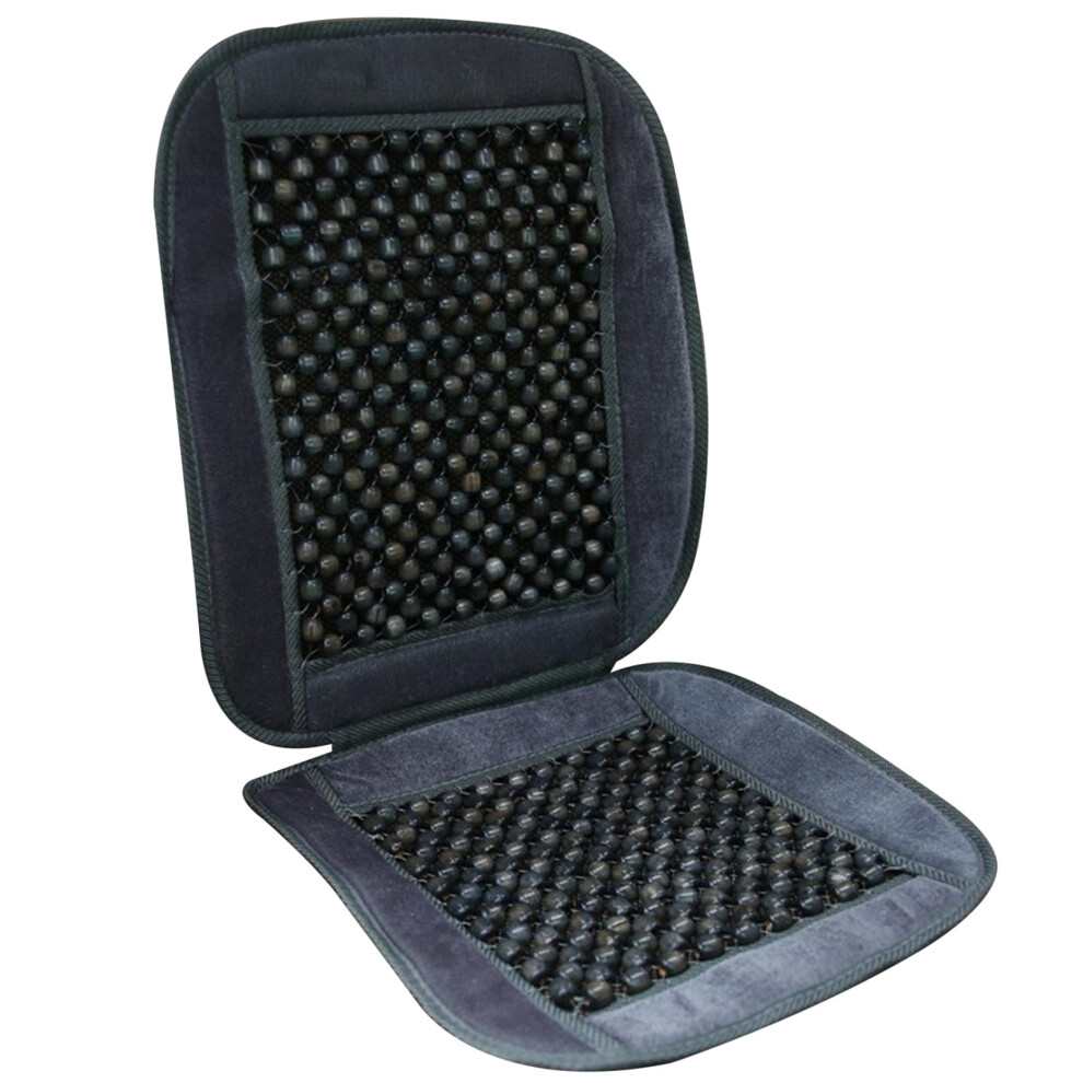 Beaded Car Seat Cover Breathable Polished Waxed Beaded Seat Covers Universal Fit Massaging Cooling Cushion Grey 9084446530872