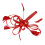 brautschmuck fascinator haarspange brosche rot 1