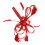 brautschmuck fascinator haarspange brosche rot 2
