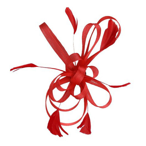 brautschmuck fascinator haarspange brosche rot 1