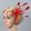 brautschmuck fascinator haarspange brosche rot 4