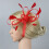 brautschmuck fascinator haarspange brosche rot 6