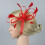 brautschmuck fascinator haarspange brosche rot 7