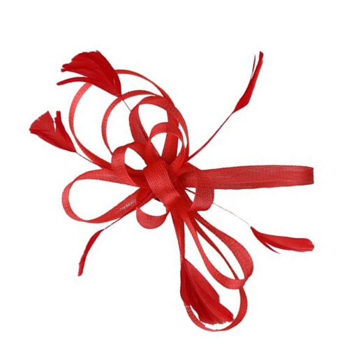 brautschmuck fascinator haarspange brosche rot 2
