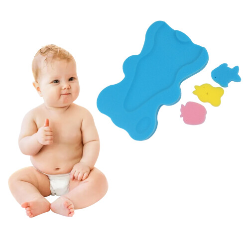 coussin éponge bain bébé antidérapant dessin animé bleu 2