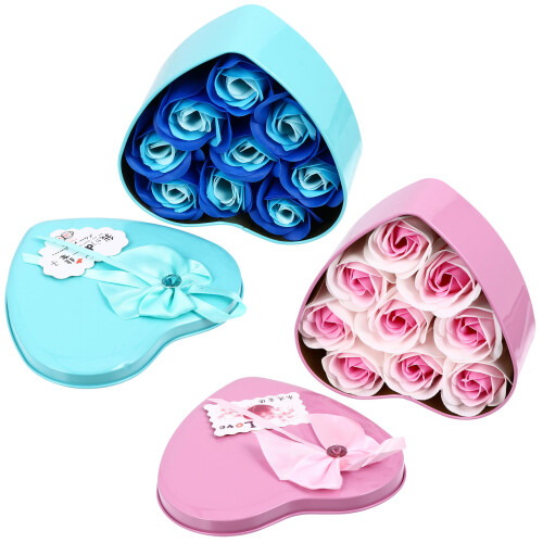 2pcs Creative Soap Flower Gift Box Scented Romantic Festival Gift
