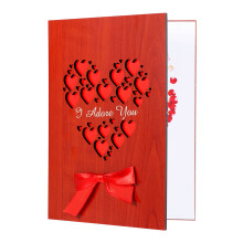 Romantic Love You Sign Meeting Anniversary Card Hollow Wooden Cards