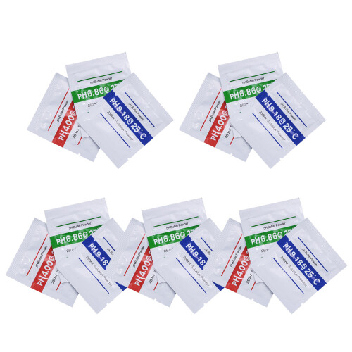 15 pièces poudres pour solution d'étalonnage pH 4,01, 6,86, 9,18 2
