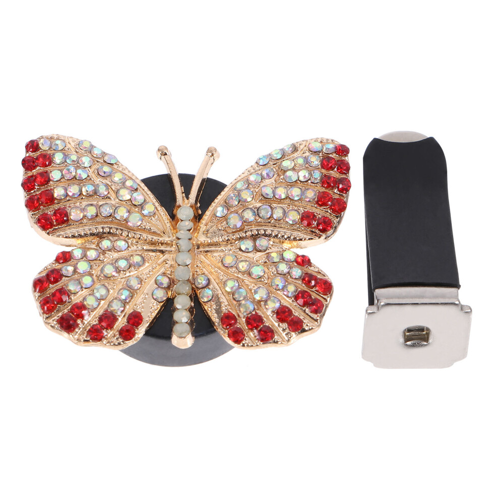 1Set Durable Alloy Car Vent Clip Rhinestone Car Aroma Diffuser Red 3013429838410
