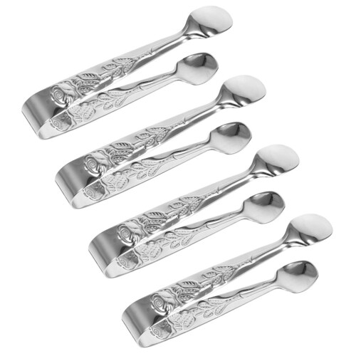 4 pinces à en acier inoxydable, pince à sucres biscuits 2