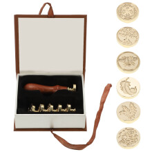 1Set Multi-Color Copper Wax Seal Stamp Retro Style DIY Decoration