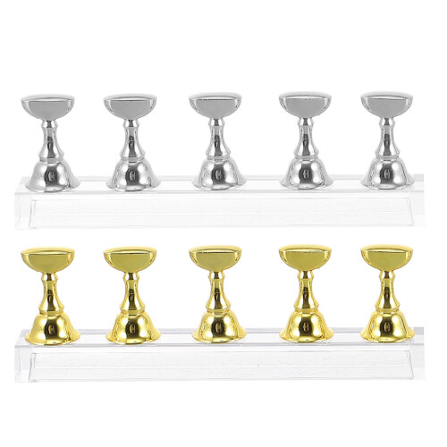 2 Sets False Nail Stand Practice Rack Art Supplies
