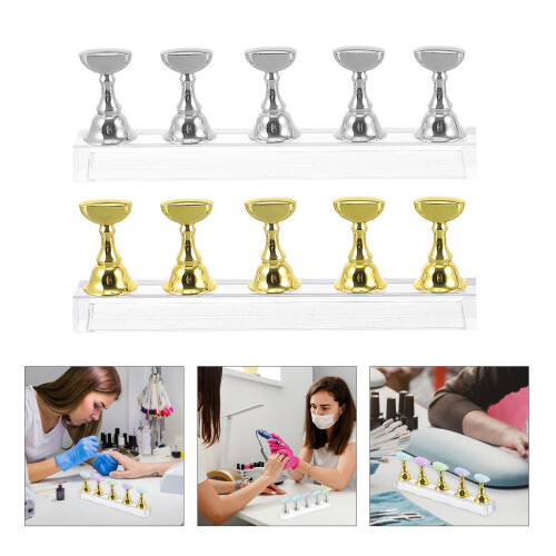 2 Sets False Nail Stand Practice Rack Art Supplies 1