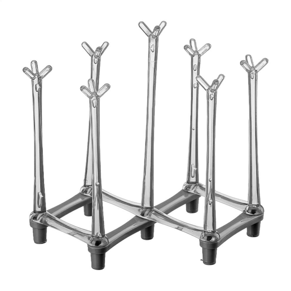 Water Bottle Drying Party Reusable Bottle Holder Vertical Drying Stand Drip Tray Compact Countertop Grey
