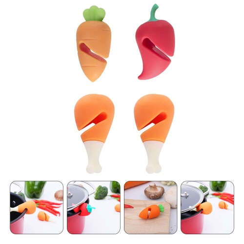 4 estantes para tapas de olla silicona con 2
