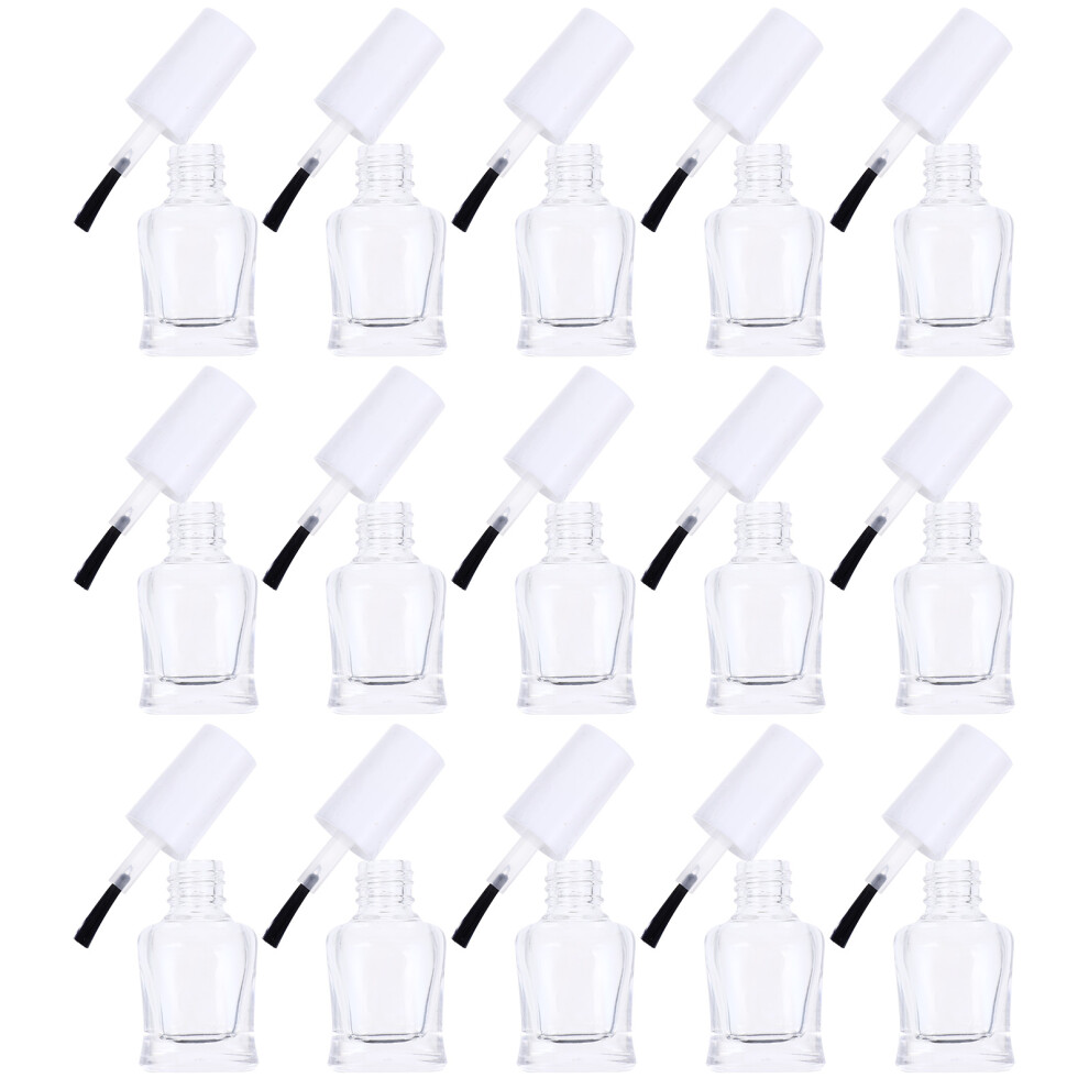 Inoomp 20Pcs Cylindrical Empty Glass Nail Polish Bottles For Diy
