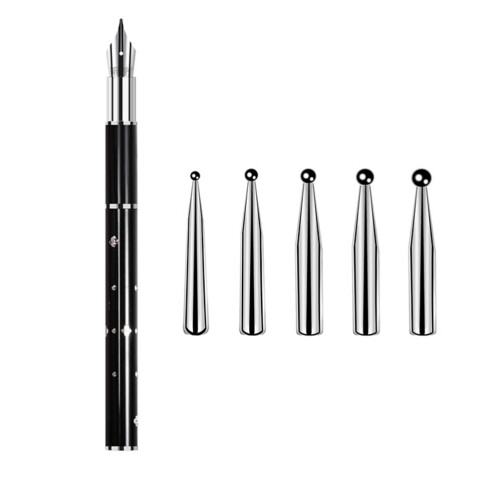 2Pcs Manicure Tool Kit With 5 Replaceable Nail Art Pen Heads