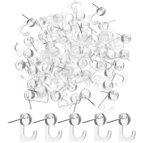 100 Pcs Push Pins Clear Round Head Decorative Bulletin Thumbtacks