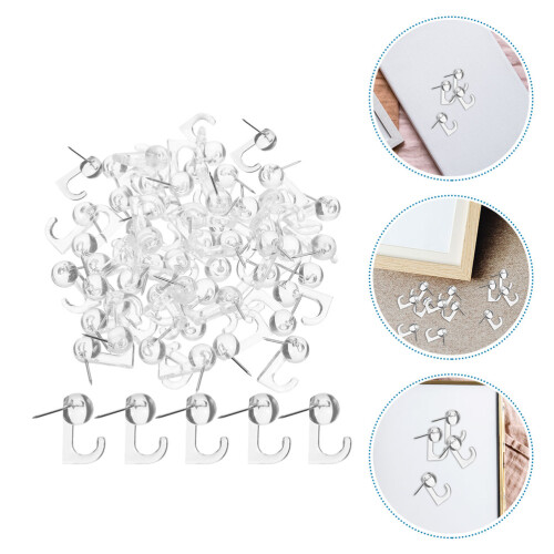 100 Pcs Push Pins Clear Round Head Decorative Bulletin Thumbtacks 2