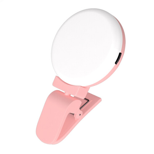 Mini Ring Light For Phone Pink Abs Photography Lighting 1set