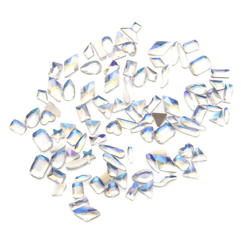 Aboofan 100Pcs Rhinestones Manicure Charm Nail