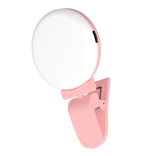Mini Ring Light For Phone Pink Abs Photography Lighting 1set 1