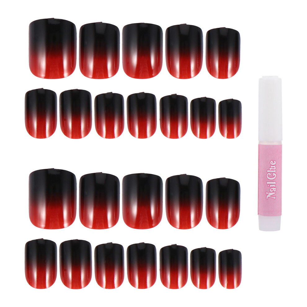 Ohphcall 48Pcs Gradient Fake Nails For Women's Easy To Use Press Nail Tips Salon
