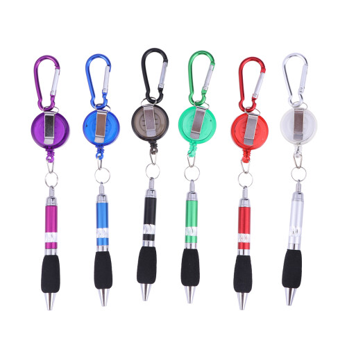 10Pcs Retractable Badge Pen with Clip for Golf Assorted Colors