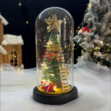 Christmas Snow Globe LED Lights Battery Operated Tabletop Lanterns Centerpiece Decoration