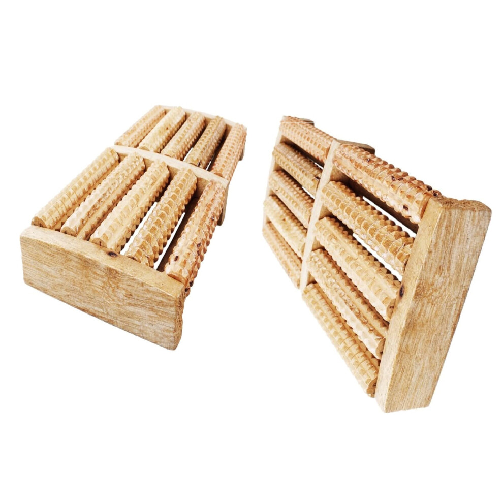 Wooden Foot Roller 2-Piece Set, Foot Massage Roller, Reflexology Tool, Spa Foot Care Massager, Relax Relief