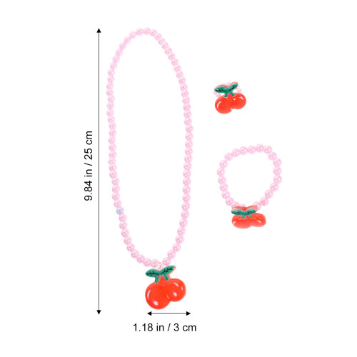 perles imitées pendentif 3 pièces rose 2