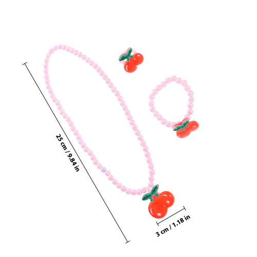 perles imitées pendentif 3 pièces rose 1