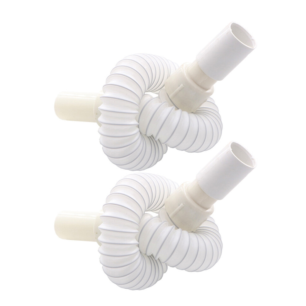 2Pcs Basin Drainage Pipe S-Bend Plastic Hose Deodorant Drainer White 3013429841878